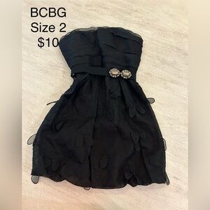 BCBG Size 2 Black Strapless Dress